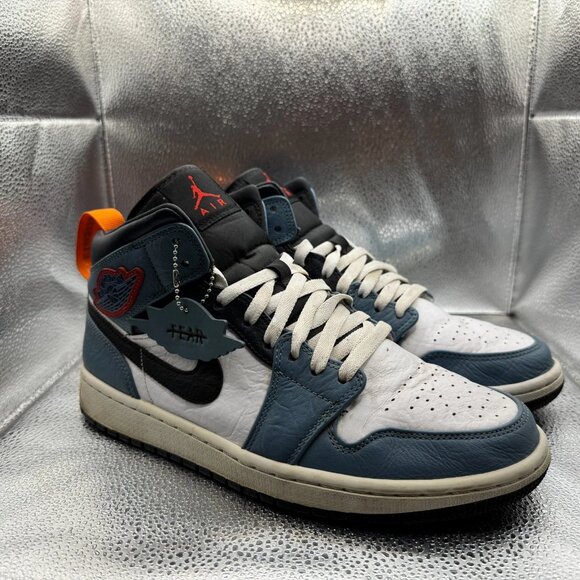 Size 9.5 Nike Air Jordan 1 Mid x Facetasm Fearless White Mens Shoes CU2802-100 - Picture 1 of 11